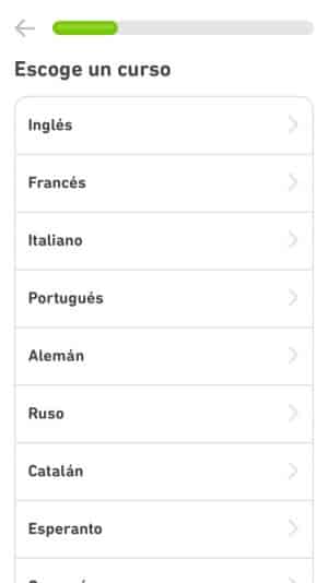 Elige el idioma que quieres aprender en Duolingo