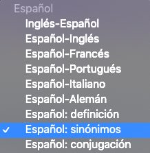 Sinónimos español